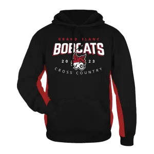 Badger Sport Unisex Performance-Fleece-Hoodie Schwarz/Rot - Bobcats 23