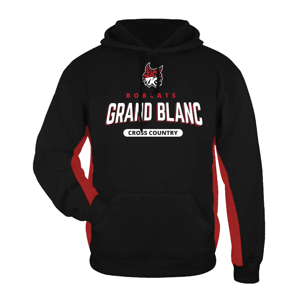 Badger Sport Unisex Performance-Fleece-Hoodie Schwarz/Rot - GBXC