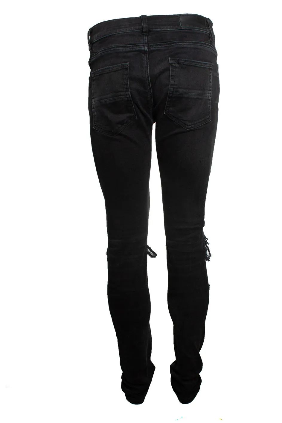schwarze Used-Look Jeans