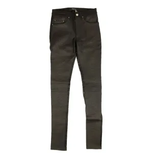 Schwarze Lederhose mit Schlangenmuster