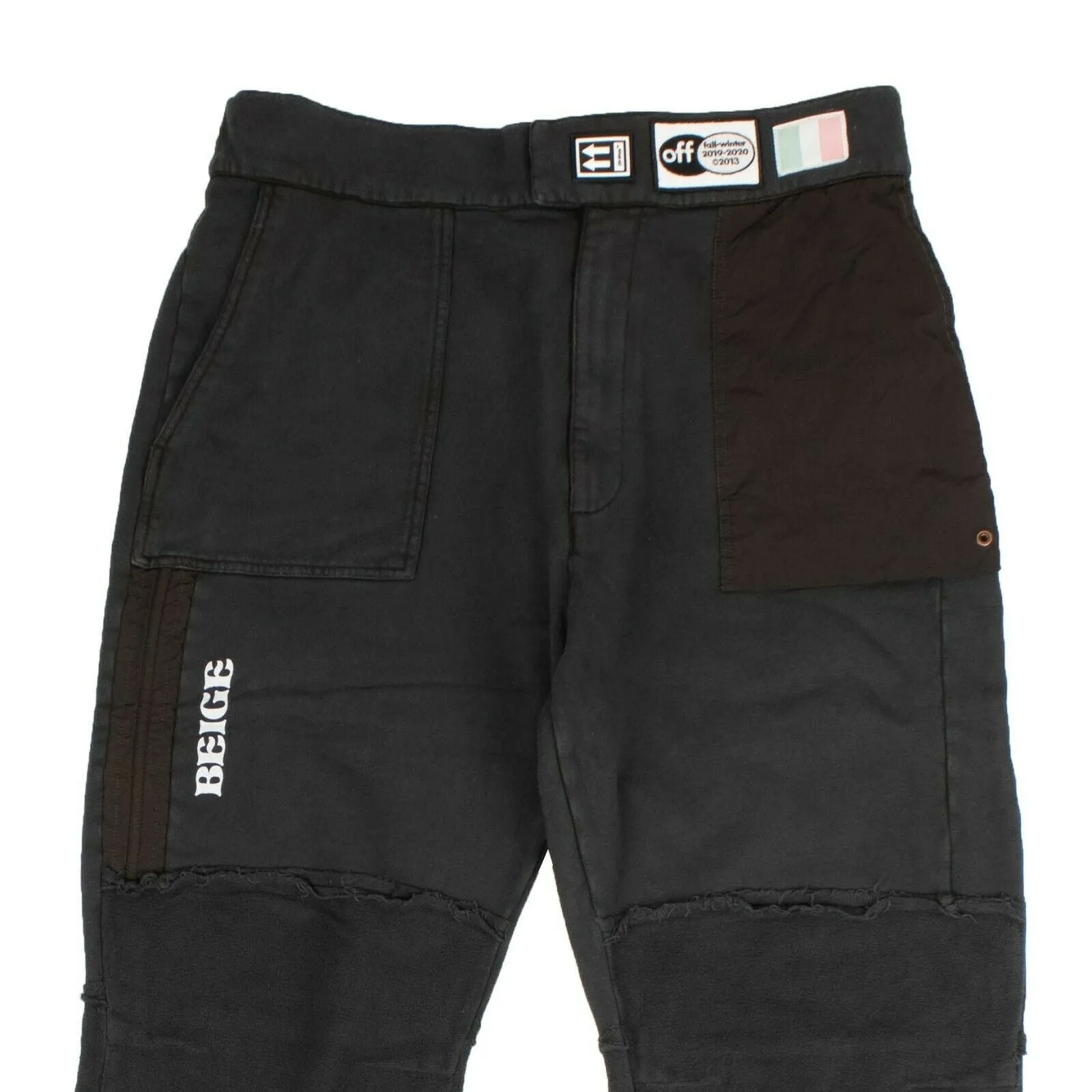 Schwarze Fallschirm-Patch-Jogginghose