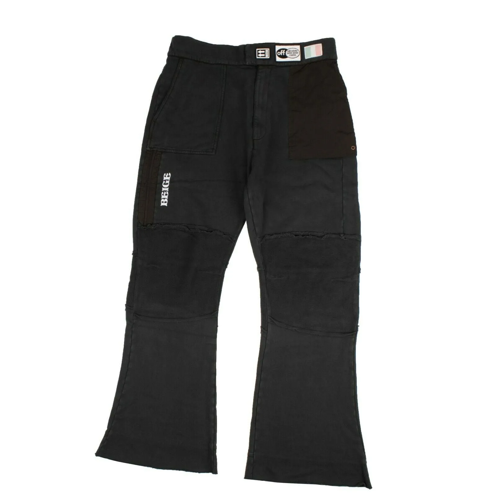 Schwarze Fallschirm-Patch-Jogginghose
