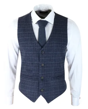Blaue Prince Of Wales Karo-Weste