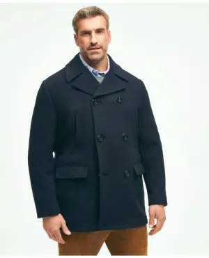 Brooks Brothers Herren Classic Wool Pea Coat Navy Brooks Brothers in Übergrößen