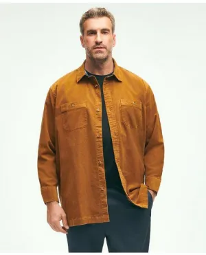 Brooks Brothers Herren Große & Hohe Stretch-Baumwoll-Cordhemdjacke Mittelbraun Brooks Brothers
