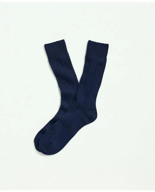Brooks Brothers Herren Kaschmir-Crewsocken Dunkelblau Brooks Brothers