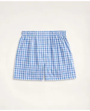 Brooks Brothers Herren Karo Boxershorts Blau Brooks Brothers