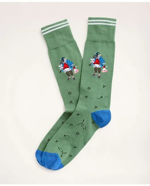 Brooks Brothers Herren Coach Henry Crew Socken in Knallgrün Brooks Brothers