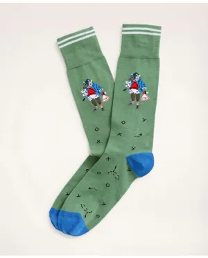 Brooks Brothers Herren Coach Henry Crew Socken in Knallgrün Brooks Brothers