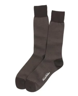 Brooks Brothers Herren Baumwoll-Vogelsaugen-Crewsocken Braun Brooks Brothers