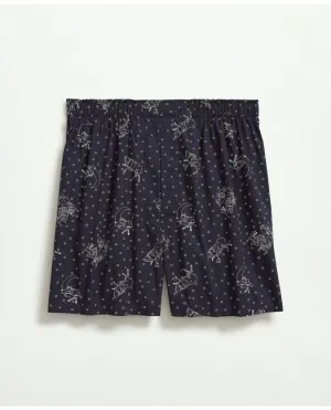 Brooks Brothers Herren-Boxershorts aus Baumwoll-Broadcloth mit Henry-Print in Marineblau Brooks Brothers