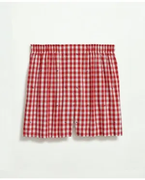 Brooks Brothers Herren-Boxershorts aus Baumwoll-Broadcloth mit Print in Rot Brooks Brothers