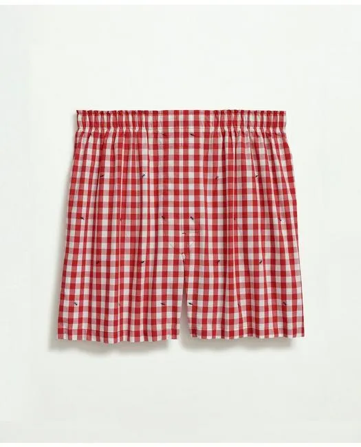 Brooks Brothers Herren-Boxershorts aus Baumwoll-Broadcloth mit Print in Rot Brooks Brothers
