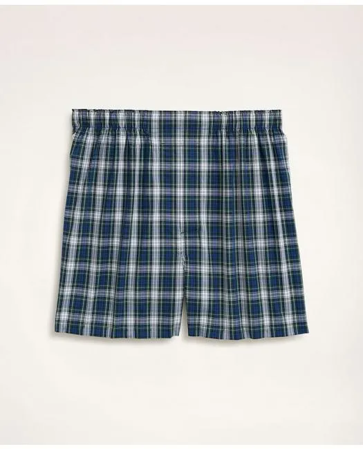Brooks Brothers Herren-Boxershorts aus Baumwoll-Broadcloth im Tartan-Muster, Blau von Brooks Brothers