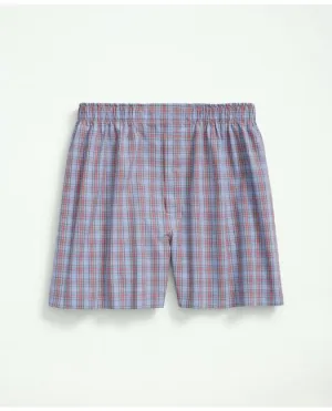 Brooks Brothers Herren-Boxershorts aus Baumwoll-Broadcloth im Tartan-Muster, Hellblau Brooks Brothers