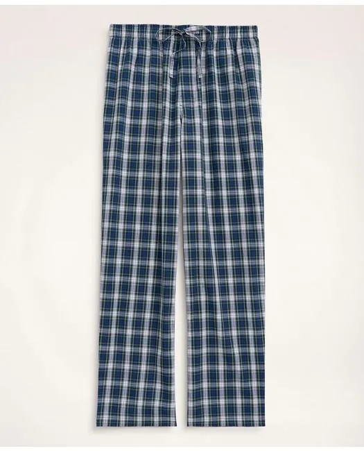 Brooks Brothers Herren Baumwoll-Broadcloth Tartan Haushose Blau Brooks Brothers