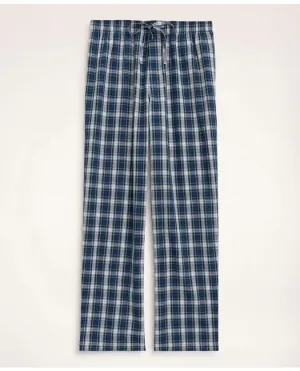 Brooks Brothers Herren Baumwoll-Broadcloth Tartan Haushose Blau Brooks Brothers