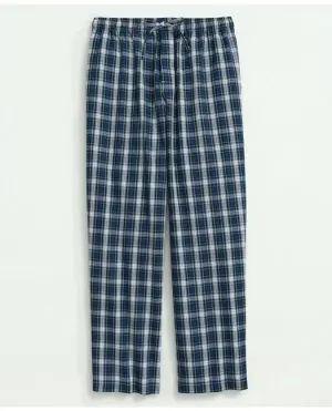 Brooks Brothers Herren Baumwoll-Broadcloth Tartan Haushose Weiß Brooks Brothers