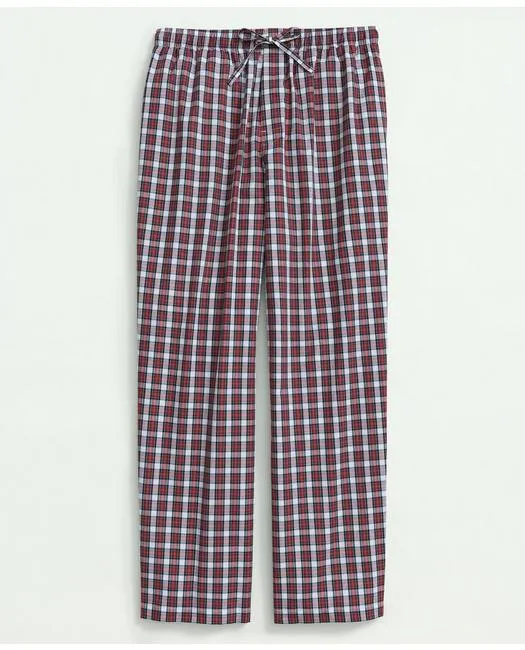 Brooks Brothers Herren Baumwoll-Broadcloth Tartan Haushose Weiß Brooks Brothers