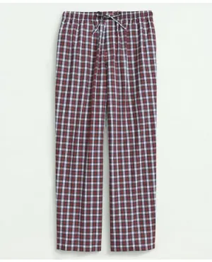 Brooks Brothers Herren Baumwoll-Broadcloth Tartan Haushose Weiß Brooks Brothers