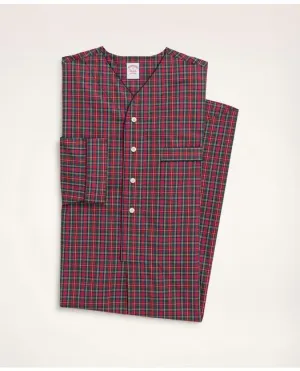 Brooks Brothers Herren-Baumwoll-Breitgewebe-Tartan-Nachthemd Rot Brooks Brothers