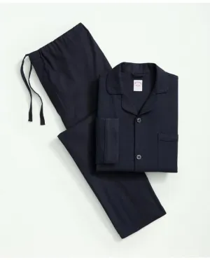 Brooks Brothers Herren Baumwoll-Flanell Pyjama Marine Brooks Brothers