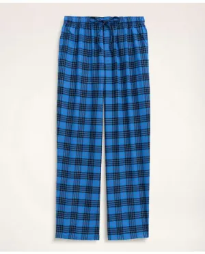 Brooks Brothers Herren Baumwoll-Flanell Tartan Haushose Blau Brooks Brothers