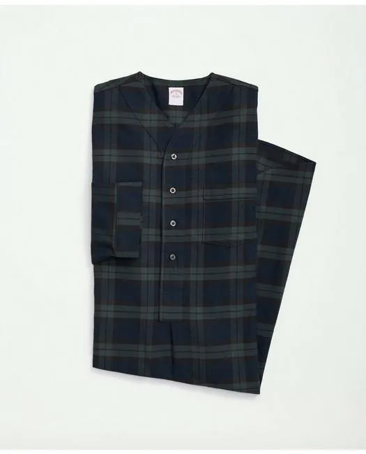 Brooks Brothers Herren-Baumwoll-Flanell-Tartan-Nachthemd Marine