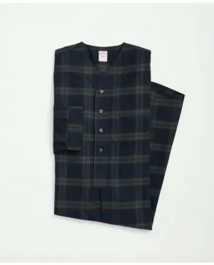 Brooks Brothers Herren-Baumwoll-Flanell-Tartan-Nachthemd Marine