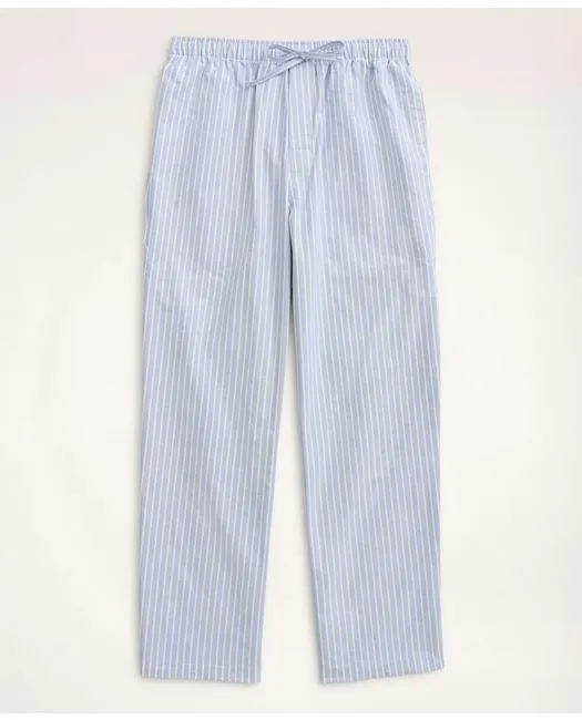 Brooks Brothers Herren Baumwoll Oxford Streifen Haushose Blau Brooks Brothers