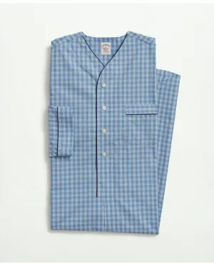 Brooks Brothers Herren-Baumwoll-Poplin-Gingham-Nachthemd Chambray Blau Brooks Brothers