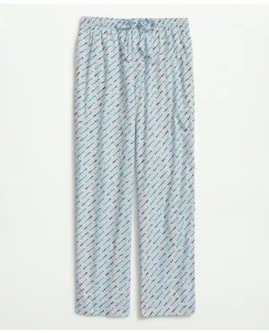 Brooks Brothers Herren Baumwoll-Popeline Loungehose mit Ruderprint in Hellblau Brooks Brothers