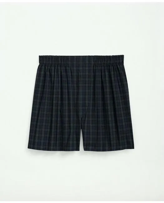 Brooks Brothers Herren-Boxershorts aus Baumwoll-Popeline im Tartan-Muster Navy Brooks Brothers