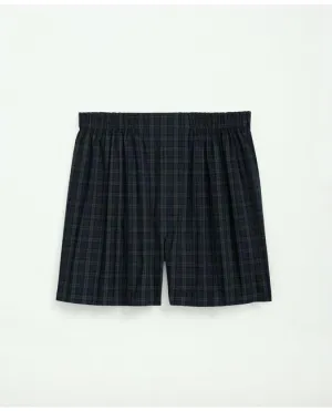 Brooks Brothers Herren-Boxershorts aus Baumwoll-Popeline im Tartan-Muster Navy Brooks Brothers