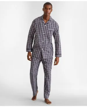 Brooks Brothers Herren-Pyjama mit Doppelkaro in Marineblau Brooks Brothers
