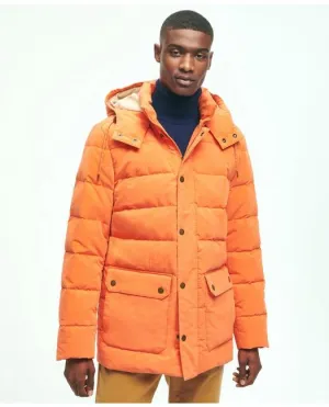 Brooks Brothers Herren Daunen-Parka mit Kapuze in Leuchtendem Orange Brooks Brothers