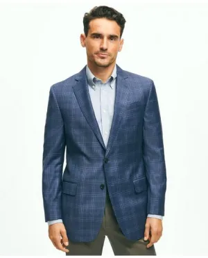 Brooks Brothers Herren Madison Traditional-Fit Merinowoll Karo Sportjacke Marine Brooks Brothers