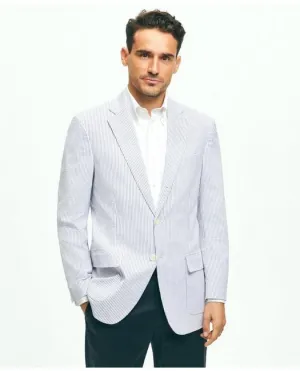 Brooks Brothers Herren Madison Traditional-Fit Stretch Baumwolle Seersucker Sportjacke Blau Brooks Brothers