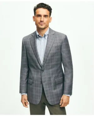 Brooks Brothers Herren Madison Traditional-Fit Woll-Karo Sportjacke Grau Brooks Brothers