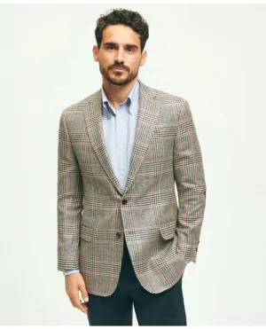 Brooks Brothers Herren Madison Traditional-Fit Woll-Seide-Leinen Karo Hopsack Sportjacke Mehrfarbig Brooks Brothers