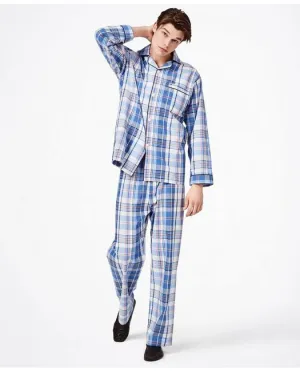 Brooks Brothers Herren-Madras-Pyjamas Weiß/Blau/Rot Brooks Brothers
