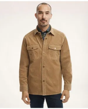 Brooks Brothers Herren Mittelripp-Cordhemdjacke Beige Brooks Brothers