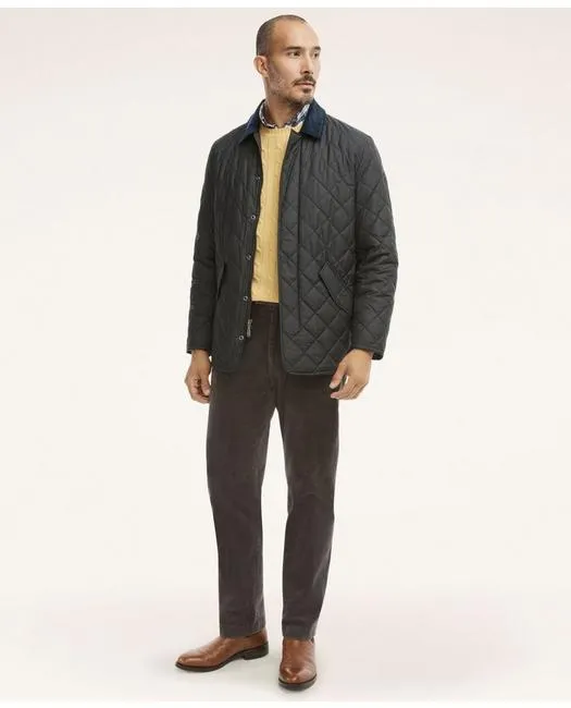 Brooks Brothers Herren Paddock Diamond Steppmantel Schwarz Brooks Brothers