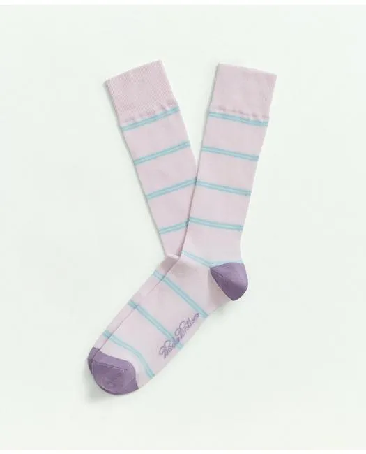 Brooks Brothers Herren Pastell Streifen Socken Pink Brooks Brothers