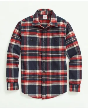 Brooks Brothers Herren Portugiesisches Flanell-Hemdjacke Marineblau Brooks Brothers
