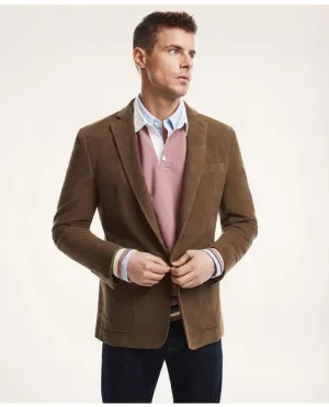 Brooks Brothers Herren Sportjacke Regent Fit Stretch Baumwolle Moleskin Olive Brooks Brothers