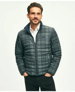 Brooks Brothers Herren Reversible Schwarz-Uhren-Tartan Steppjacke Grün Brooks Brothers