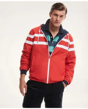 Brooks Brothers Herren Reversible Wasserabweisende Reißverschluss-Hoodie Rot Brooks Brothers