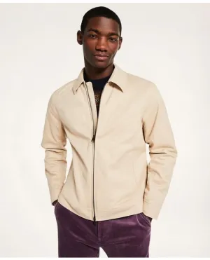 Brooks Brothers Herren Bomberjacke aus Baumwoll-Stretch mit Twill-Optik in Beige Brooks Brothers
