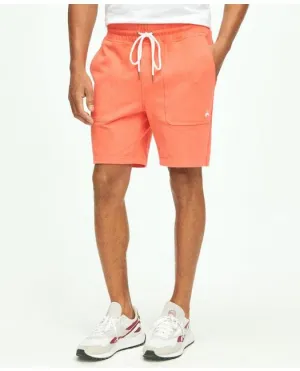 Brooks Brothers Herren Stretch Wildleder-Optik Baumwoll-Jersey Sweatshorts Leuchtend Orange Brooks Brothers